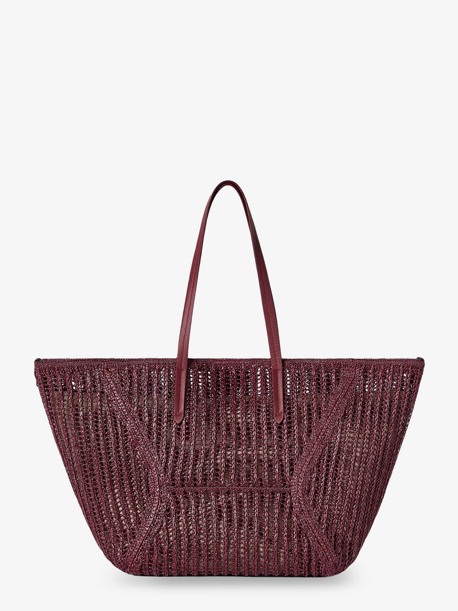 Shoulder Bag Duo Raffia Purple Raffia/leather