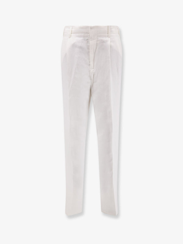 Linen And Cotton Trousers White