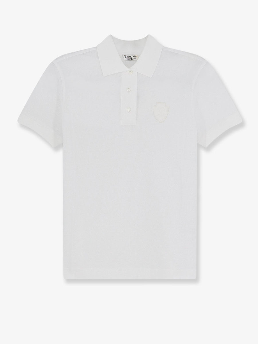 Polo Shirt Cotton-Blend White Tops
