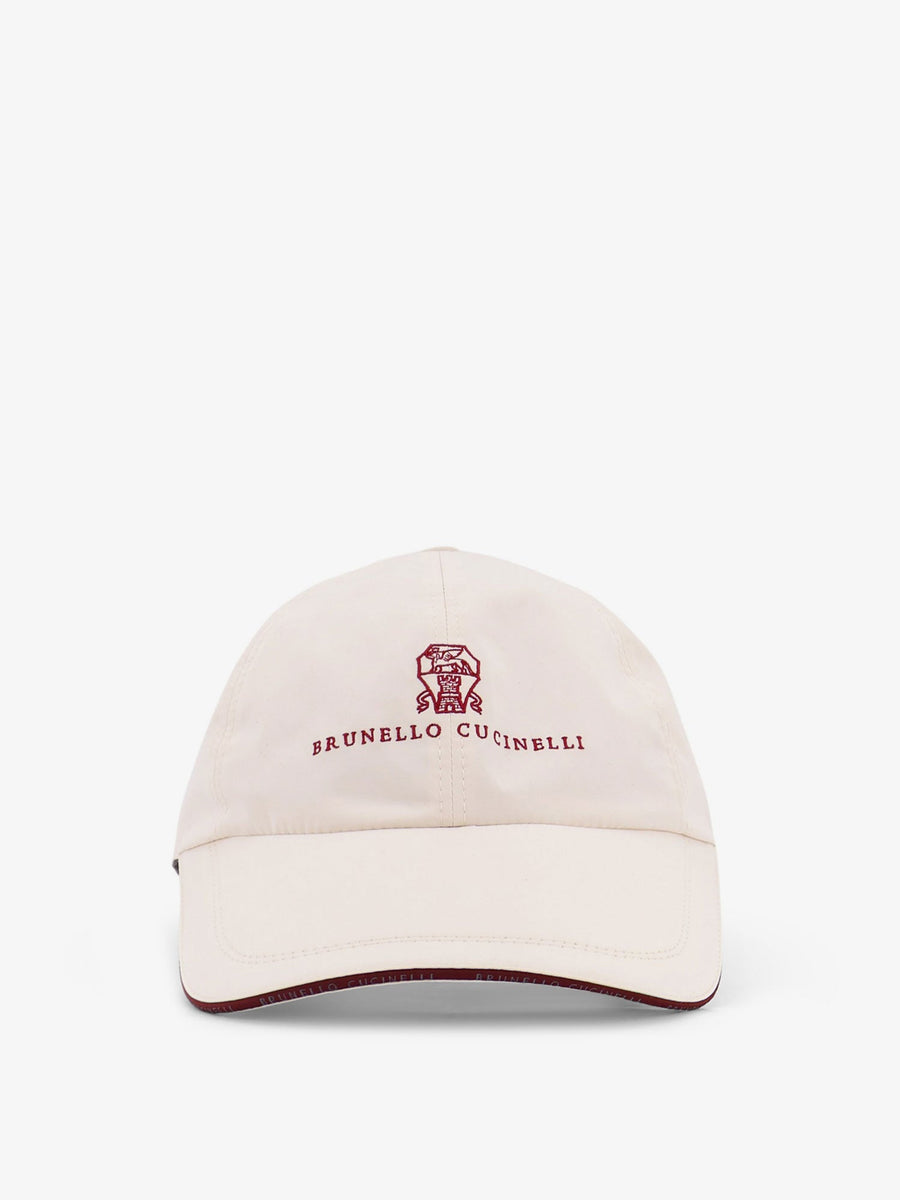 Nylon Hat With Embroidered Logo White Polyester
