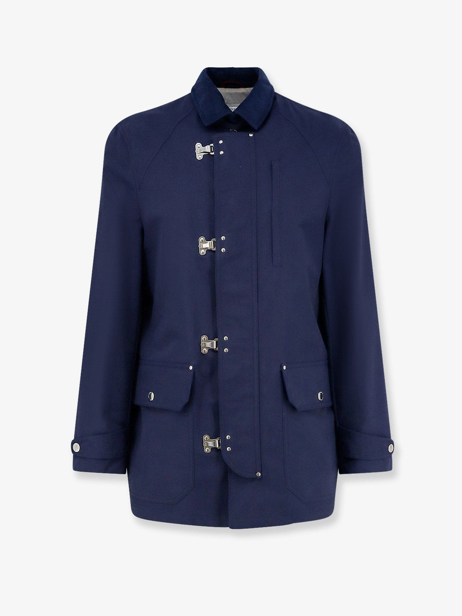 Water-Resistant Jacket Blue Cotton