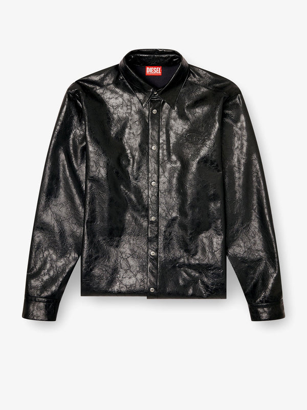 Shirt S-Simply-Qmbu Faux-Leather Black Viscose