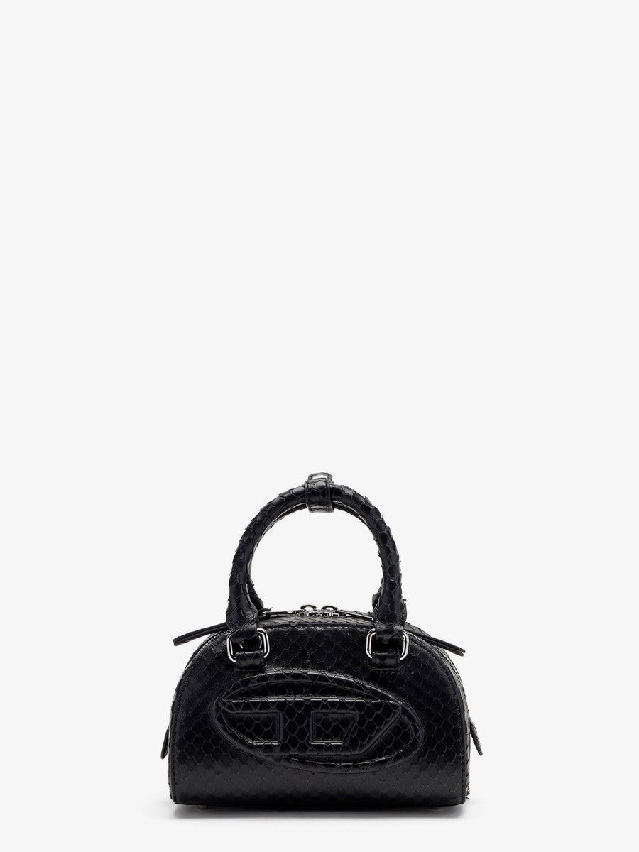 Crossbody Bag 1dr Dome Python Leather Black Shoulder