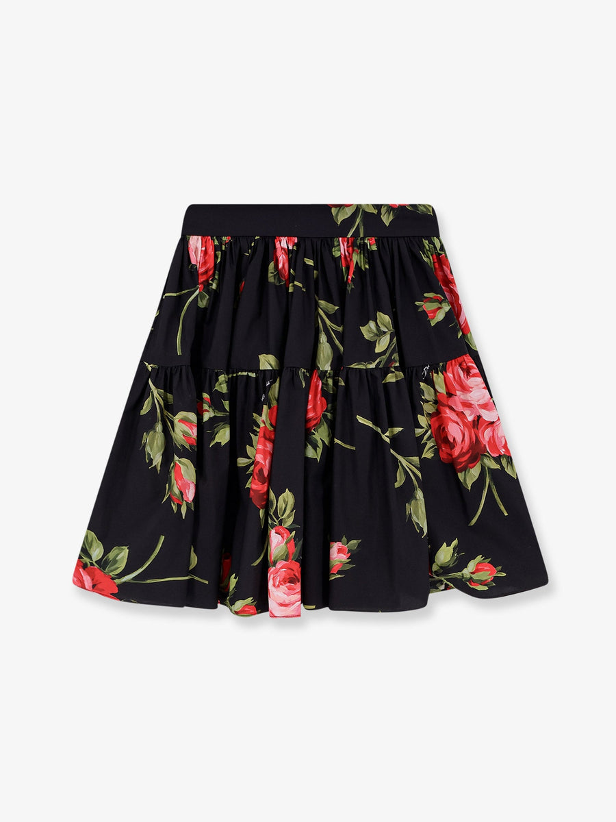 Cotton Skirt With Iconic Print Black