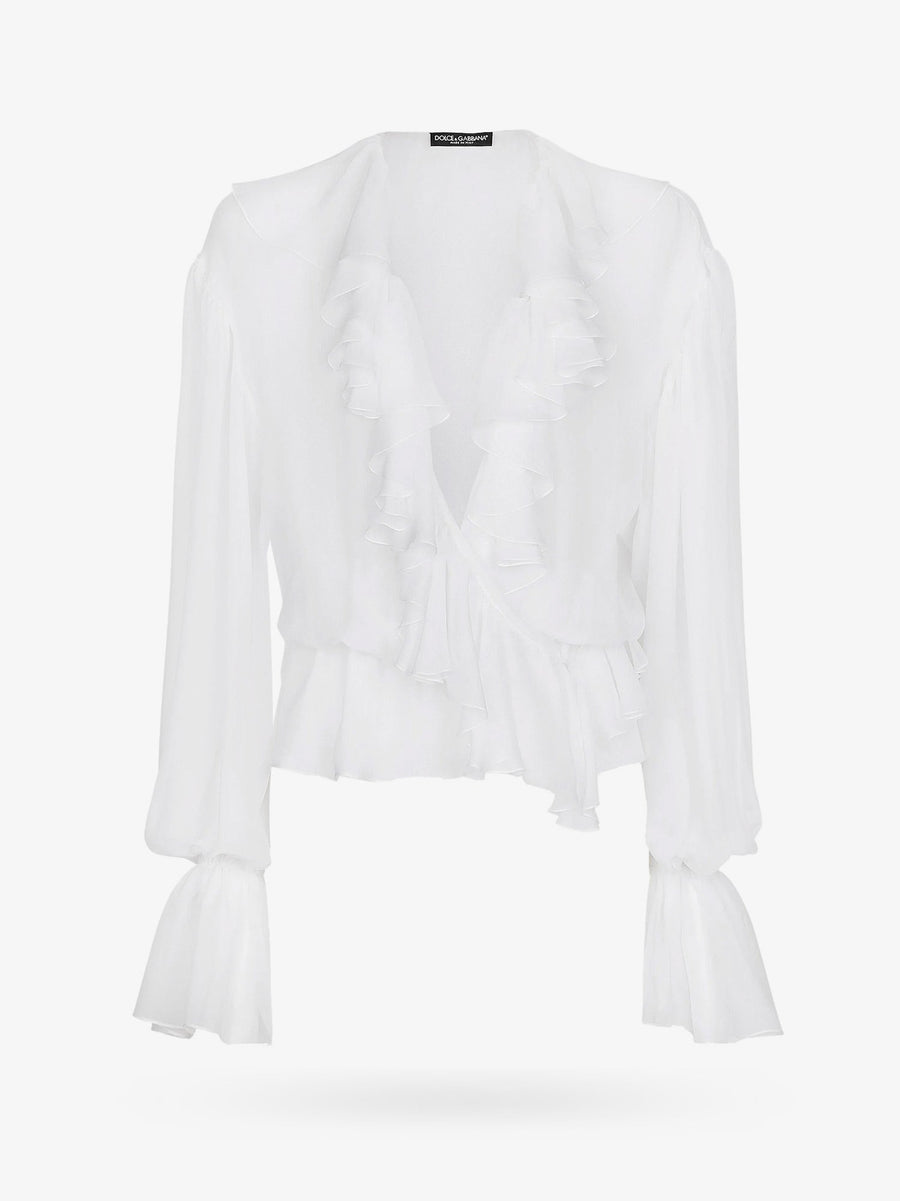 Silk Shirt With Ruches White T-shirts & Jerseys