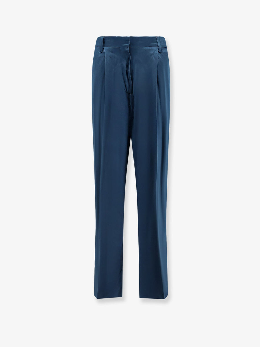 Trousers Portias Satin Blue Acetate