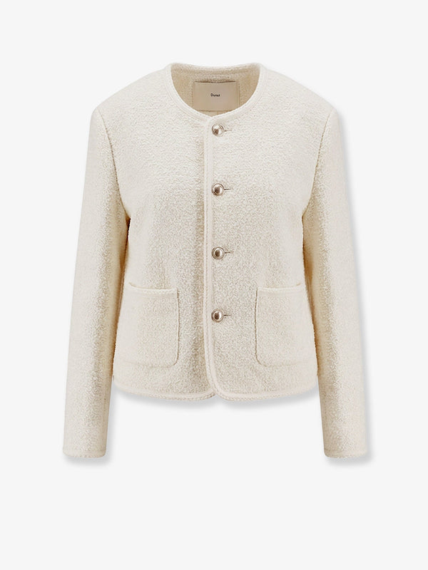Unisex Bouclé Tweed Blazer White Cotton Blazers