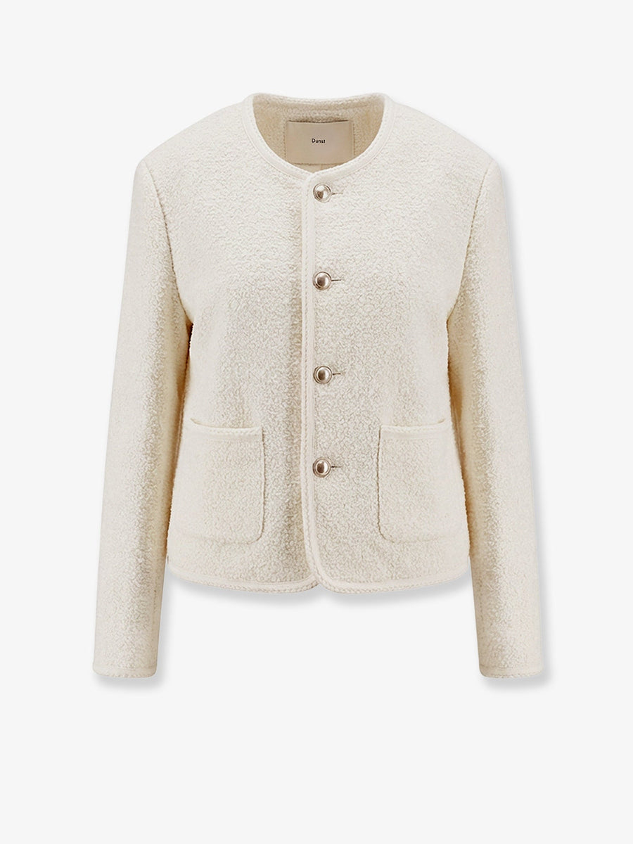 Unisex Bouclé Tweed Blazer White Cotton Blazers