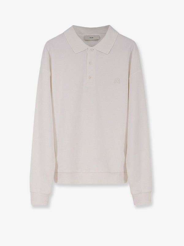 Polo Shirt With Logo Patch White Cotton