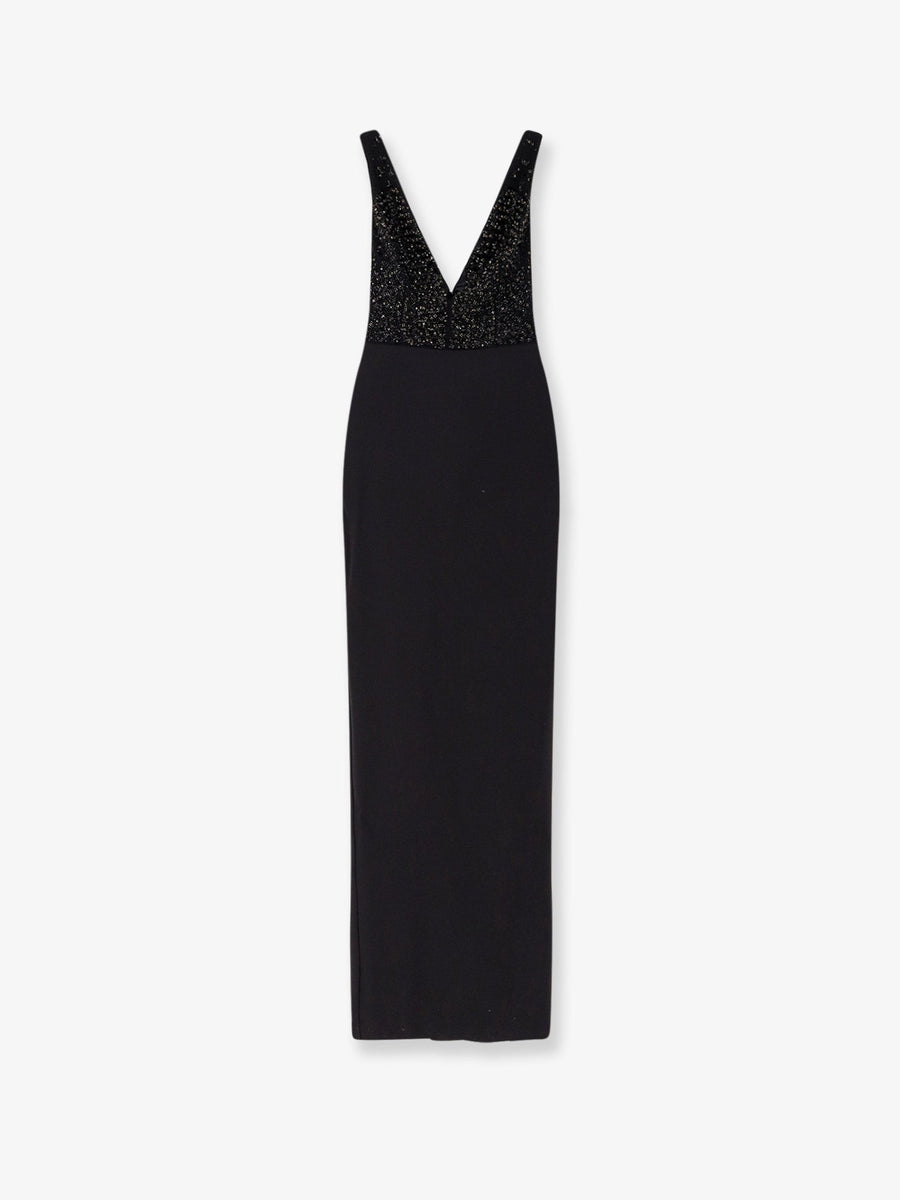 Evening Dress Black Polyester