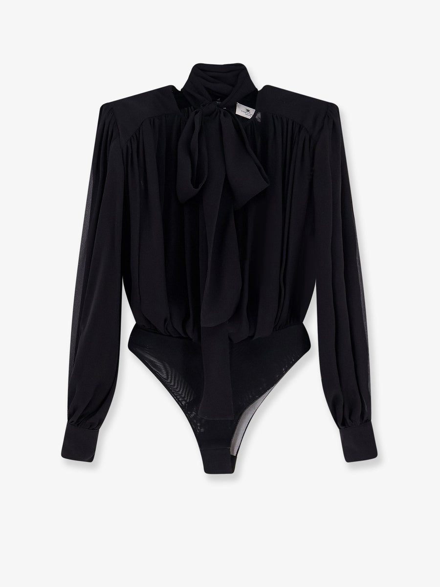 Silk Shirt With Body Detail Black