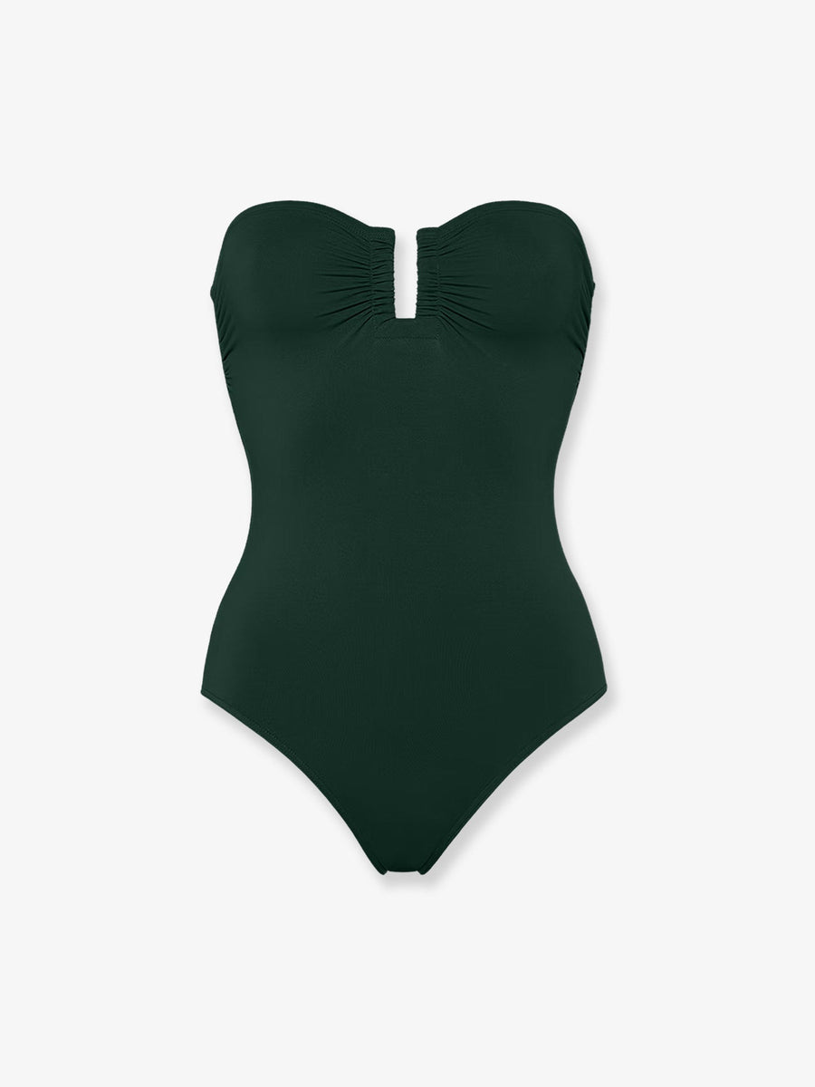Lycra One Piece Swimsuit Green Polyamide Swimwear