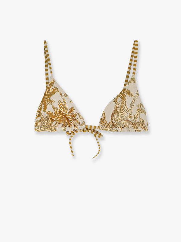 Bikini Top Yellow Polyamide Swimwear