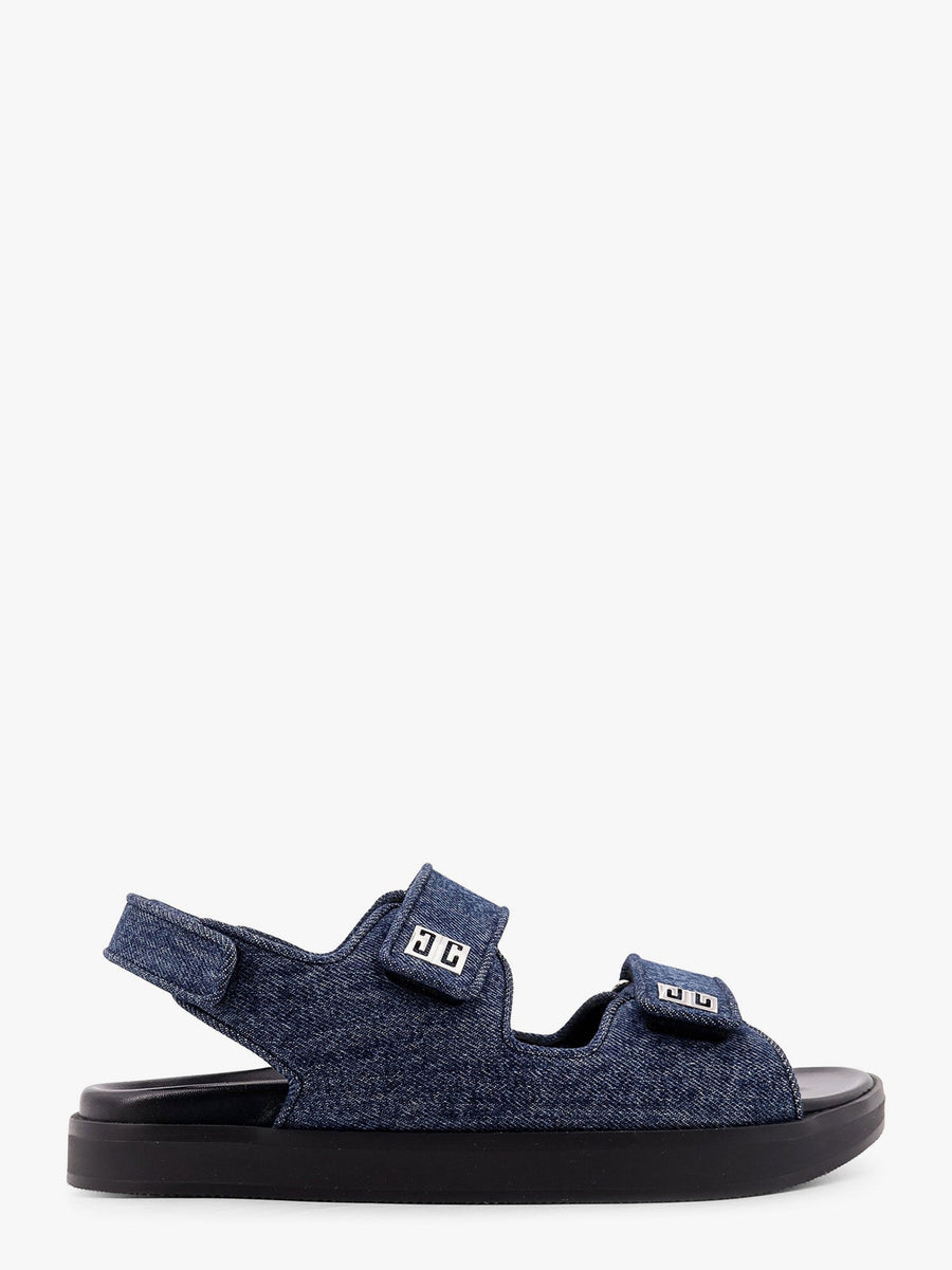 Strap Flat Denim Sandals Blue Denim/pelle