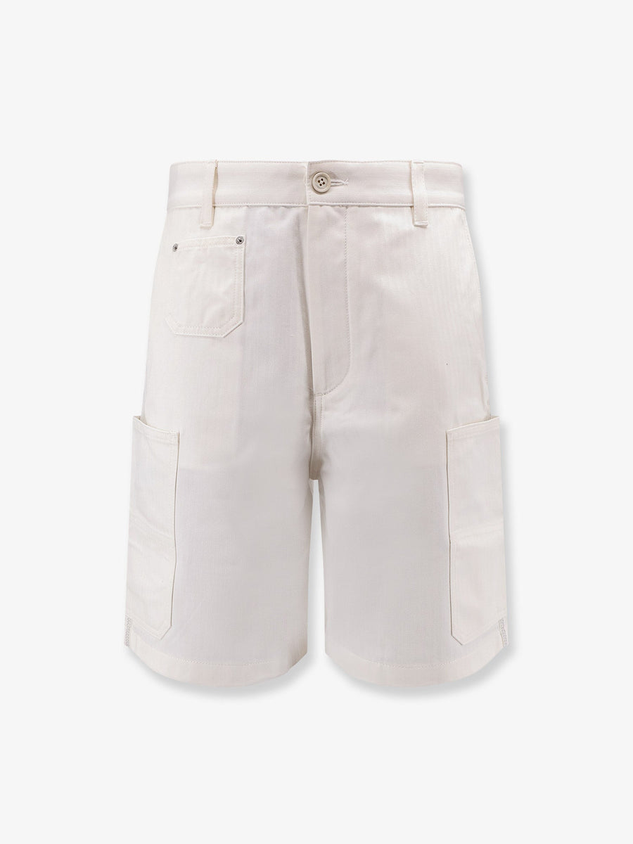 Cotton Bermuda Shorts With Logo White