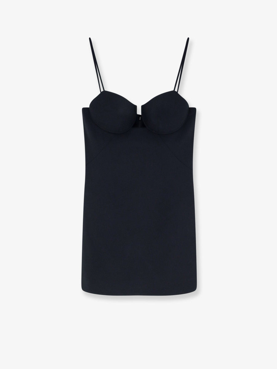 Mini Satin Cutaway Dress Black Viscose