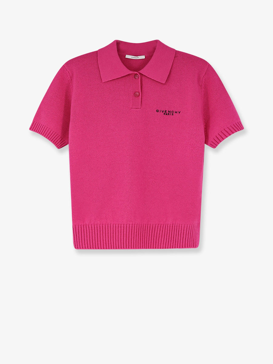 Wool And Cashmere Polo Shirt Pink Tops
