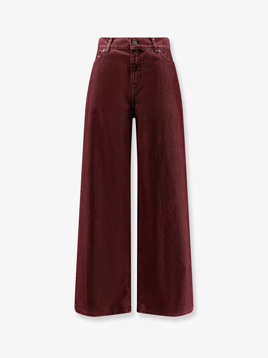 Melody Boyfriend Fit Trousers Red Cotton