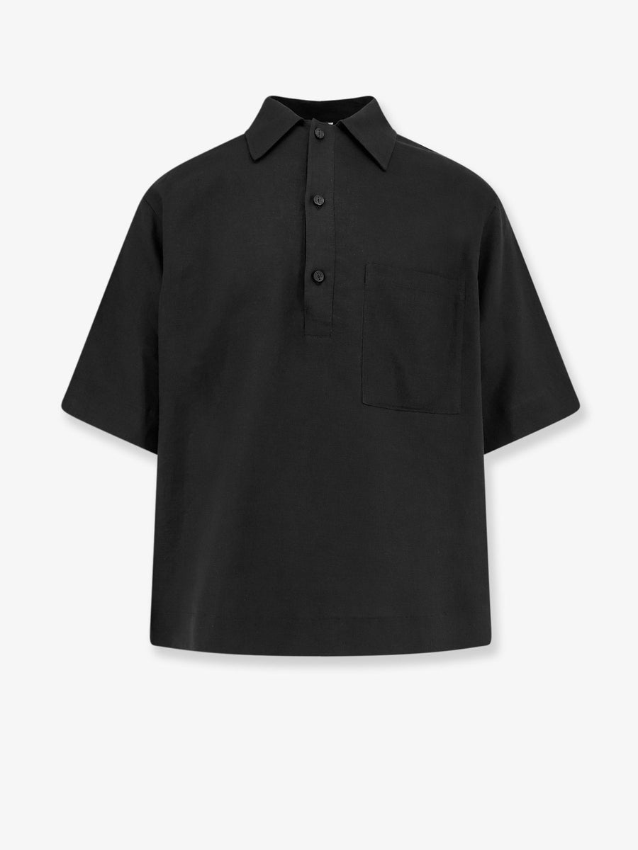 Linen And Viscose Shirt Black