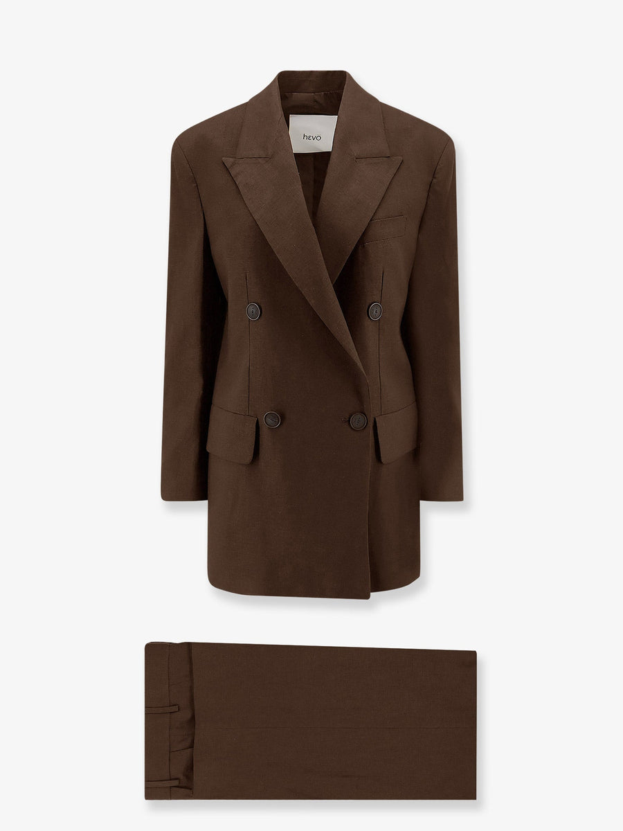 Suit Rocchetta Brown Linen-Blend Dress