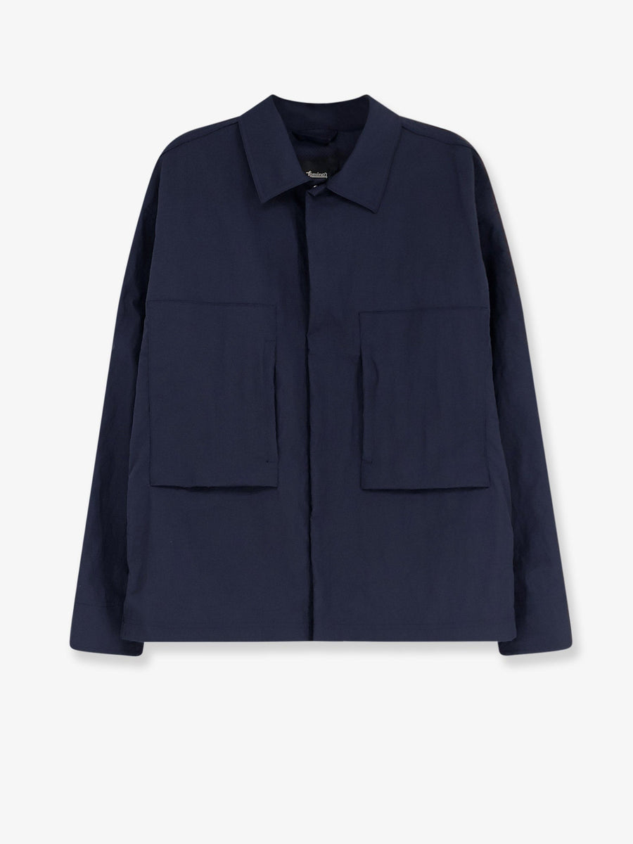 Jacket Wrinkled Nylon Blue Polyamide