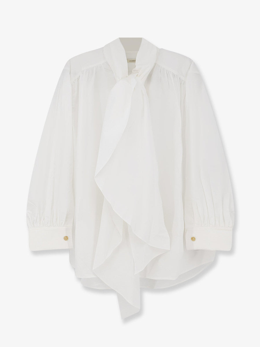 Shirt With Knot Detail White Cotton