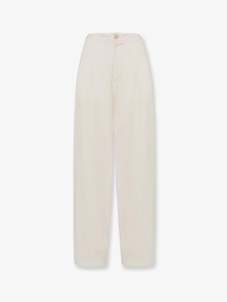 Trousers White Viscose