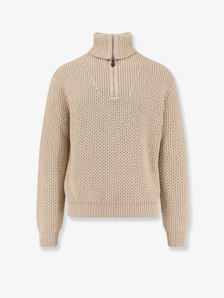 Linen And Cashmere Blend Sweater Beige