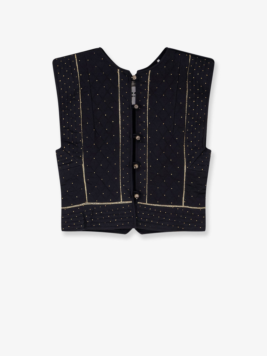 Padded And Quilted Vest Black Organic Cotton Blazers