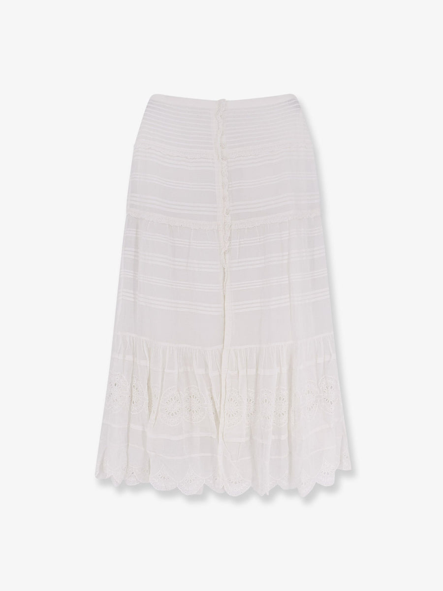 Organic Cotton Skirt With Lace Details White Main Material