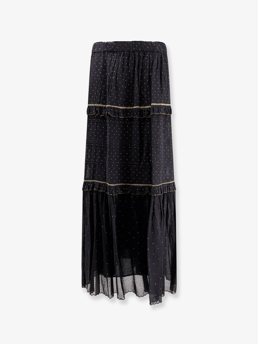 Skirt Volodia Polka-Dot Black Cotton