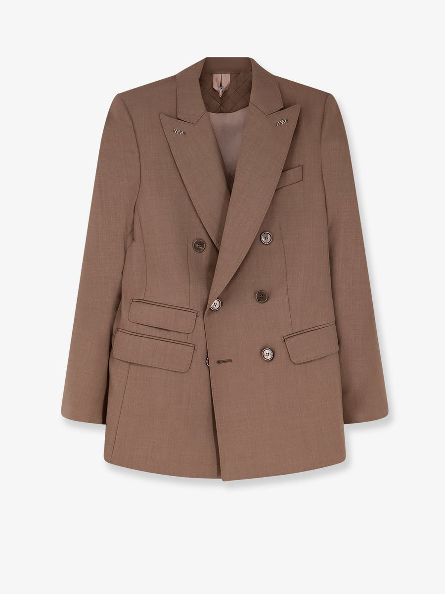 Blazer Mxmcupola Virgin Wool Brown Blazers