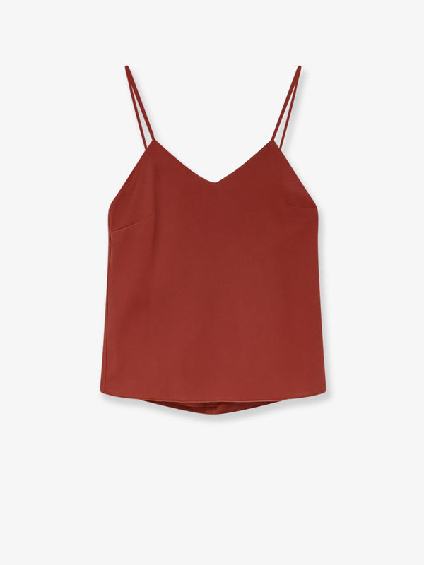 Silk V-Neck Top Orange T-shirts & Jerseys