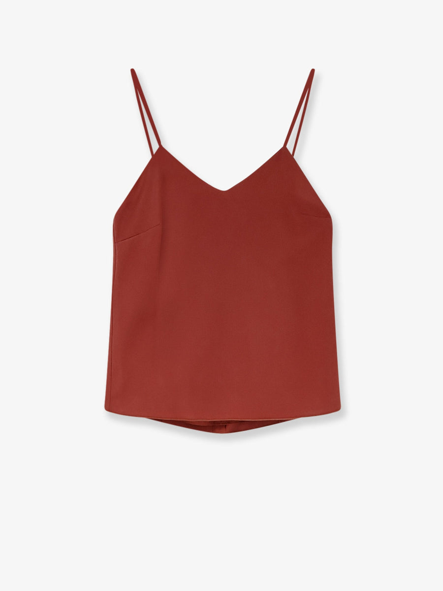 Silk V-Neck Top Orange T-shirts & Jerseys
