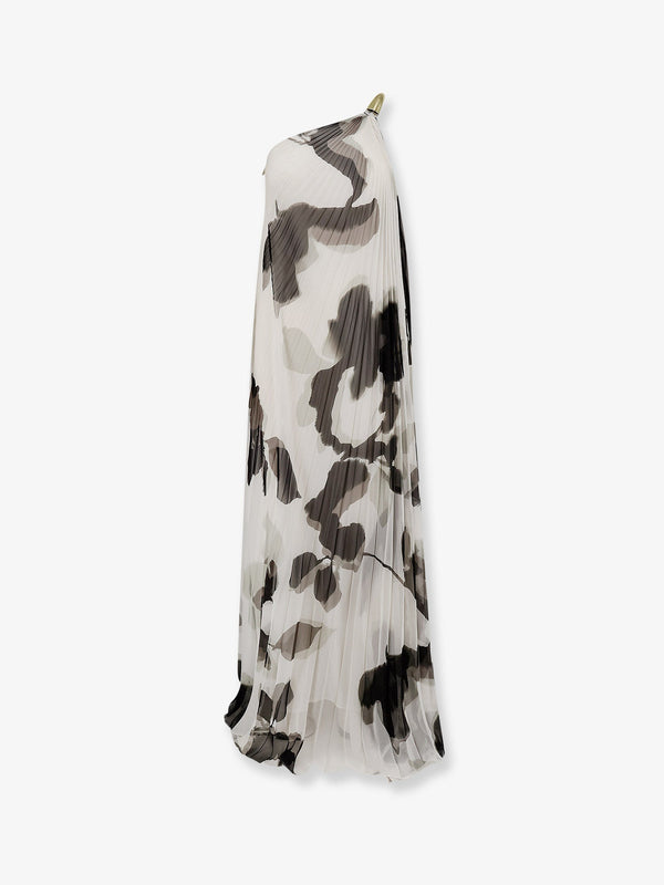 Pleated Dress Mxefuggito White Polyester; Lining: Acetate