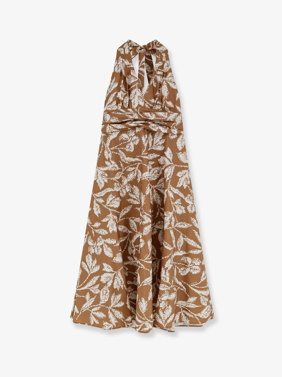 Printed Cotton Dress Brown