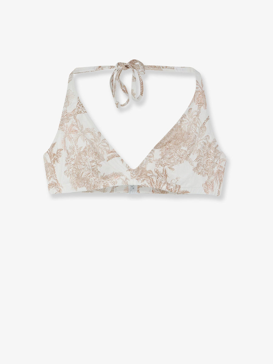 Bikini Top Gaia Beige Polyamide Swimwear