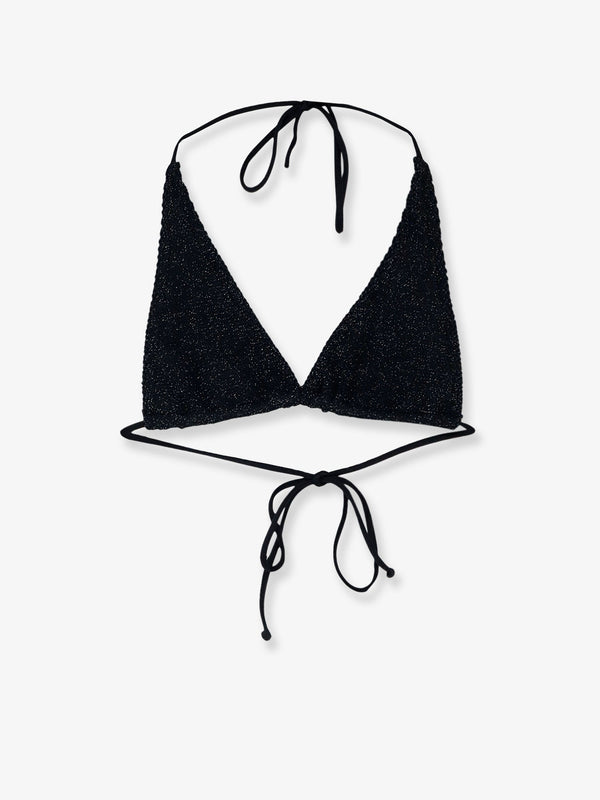 Bikini Top Guiana Lurex Black Polyamide Swimwear