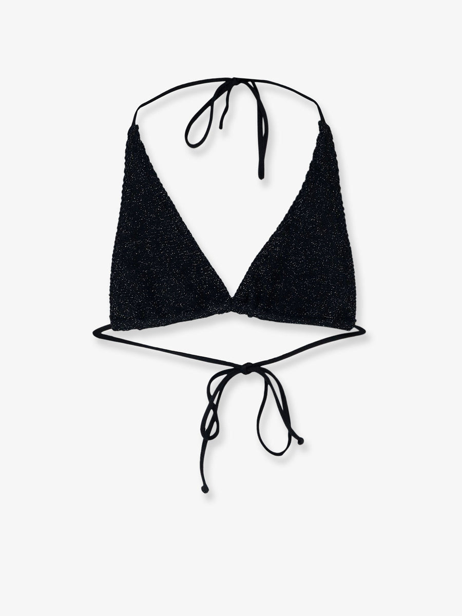 Bikini Top Guiana Lurex Black Polyamide Swimwear