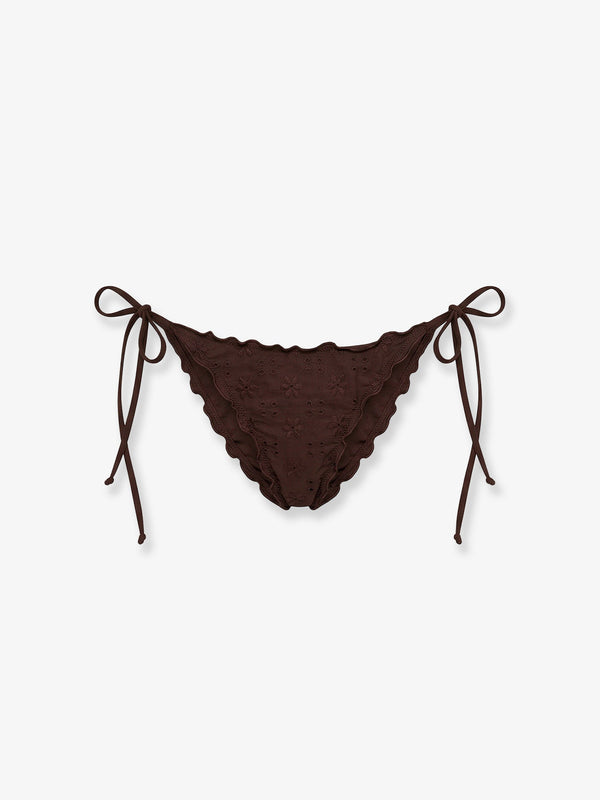 Swim Briefs Miami Brown Embroidered Polyamide Swimwear