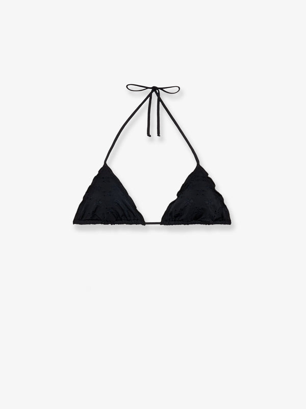 Bikini Top Sagittarius Black Viscose Swimwear