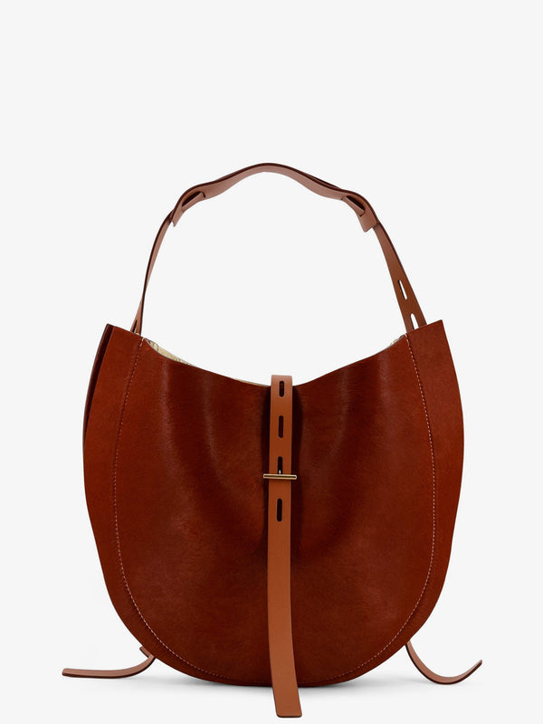 Pony Skin Shoulder Bag Brown Pelle