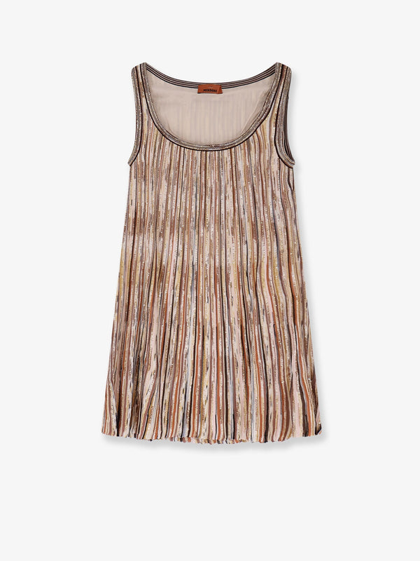Short Viscose Blend Dress With Sequins