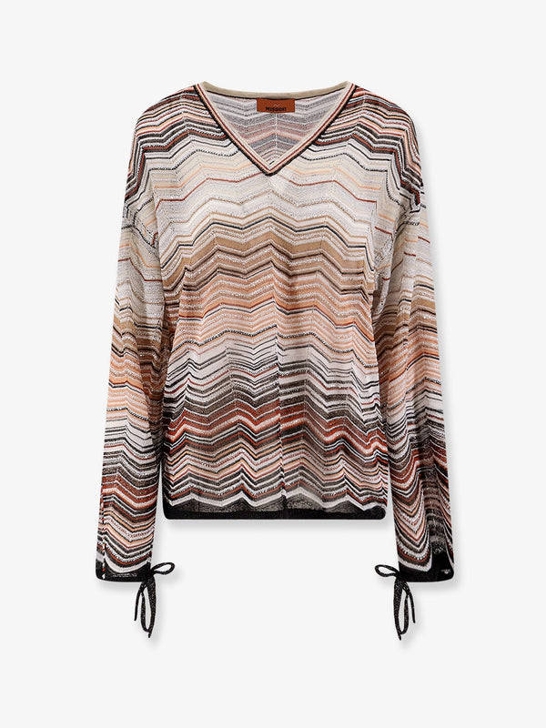 Multicolor Viscose And Metallic Fiber Sweater