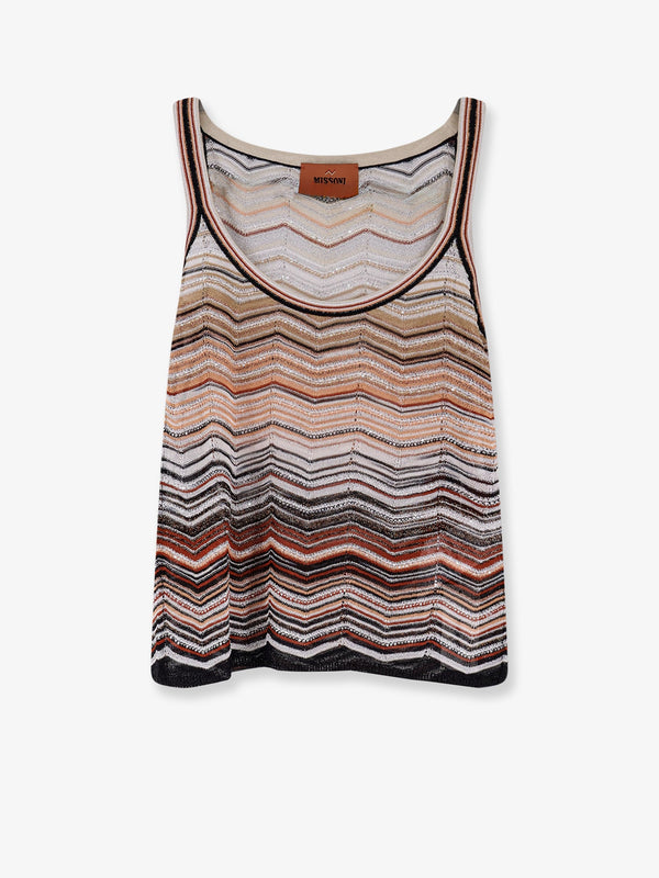 Viscose Tank Top With Chevron Pattern T-shirts & Jerseys