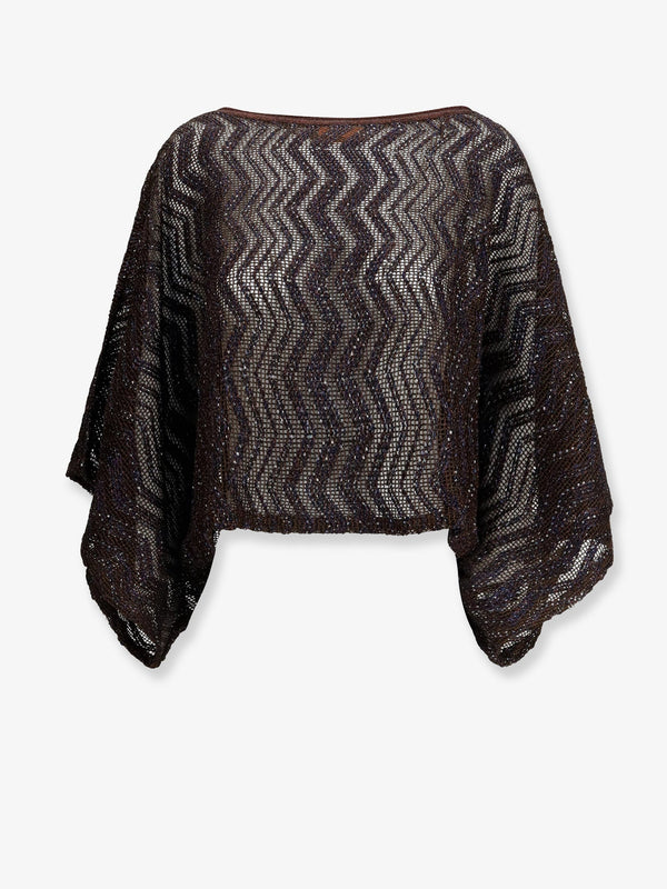 Viscose Top With Chevron Pattern Brown T-shirts & Jerseys