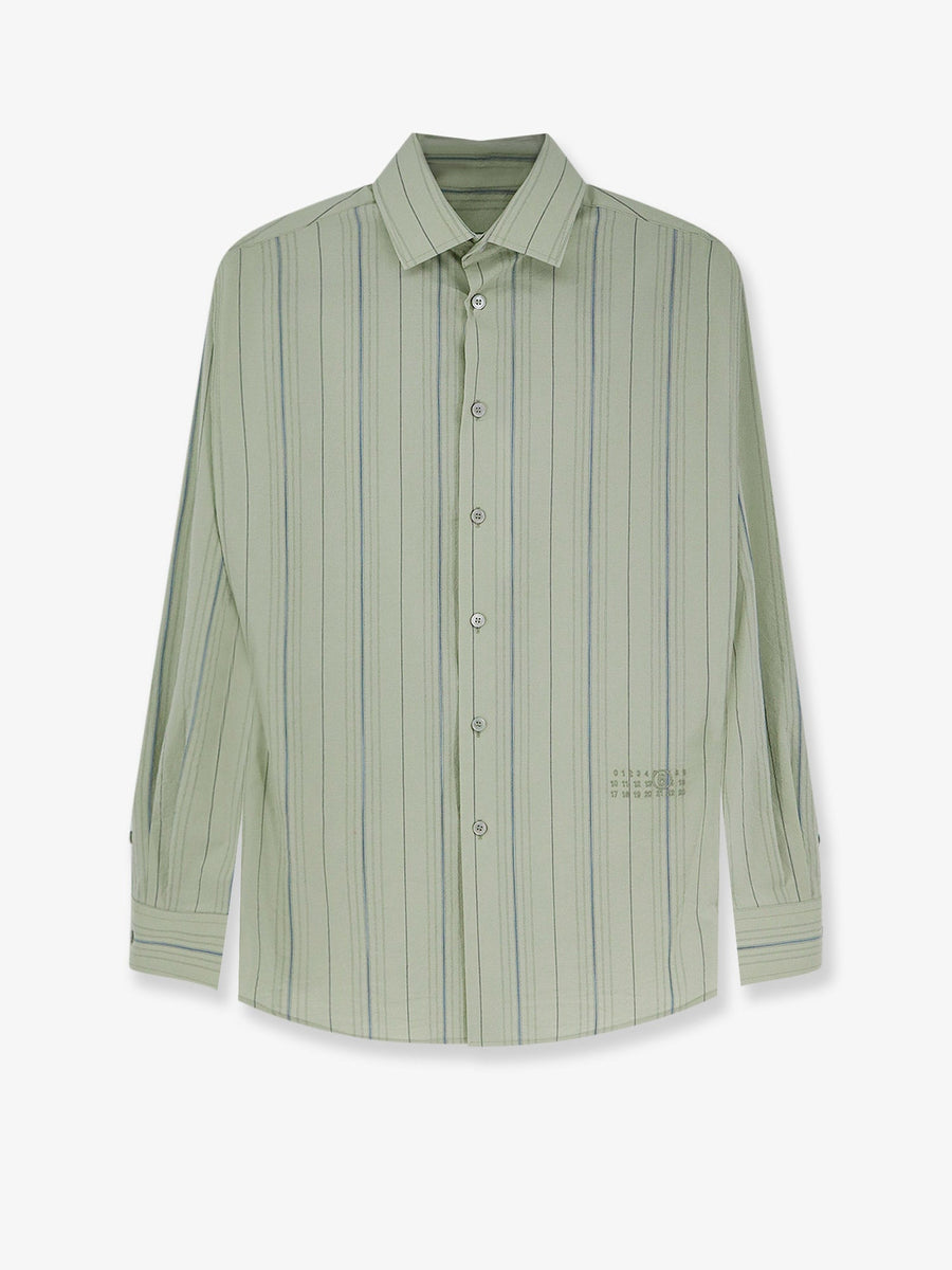 Shirt Striped Cotton Green