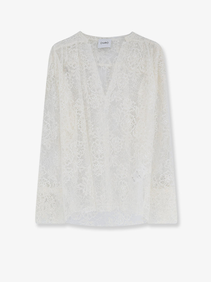 Lace Shirt White Polyamide