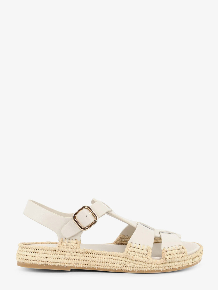 Leather Sandals Yuka White Leather/raffia