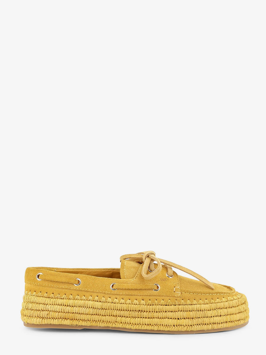 Loafers Penelope Suede Raffia Yellow Leather/raffia